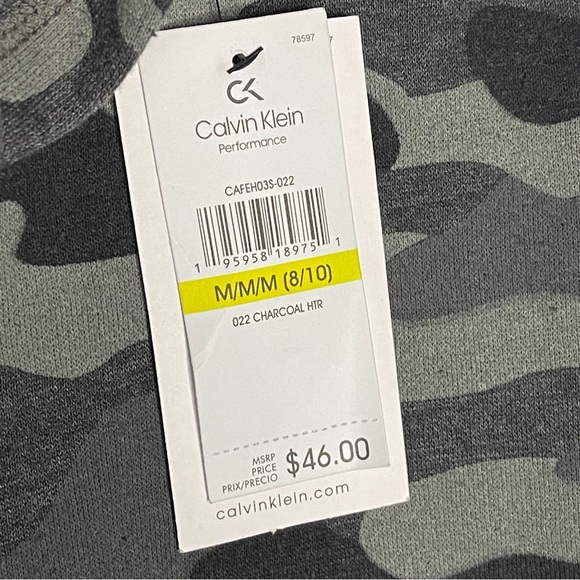 NWT Calvin Klein Jeans Tunic Hoodie Girls Medium 8/10 Performance Gray Camo New - Picture 5 of 9